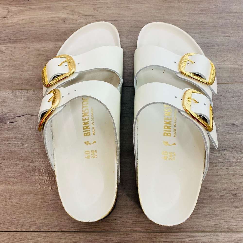 Use women BIRKENSTOCK ARIZONA BIG BUCKLE SLIDE SANDAL HIGH SHINE size 40 - Picture 7 of 13